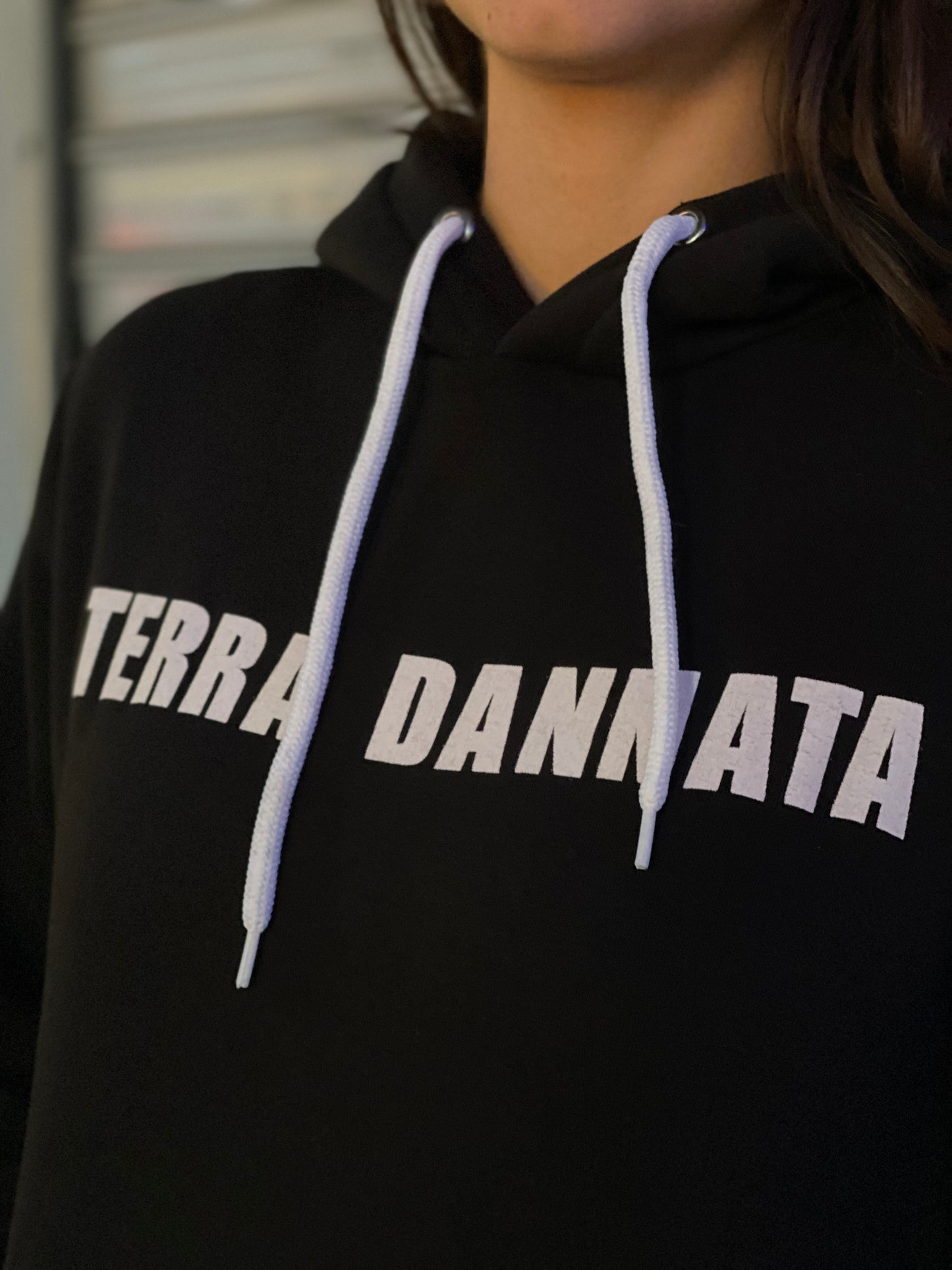 Terra Dannata Black Hoodie w White Stripes