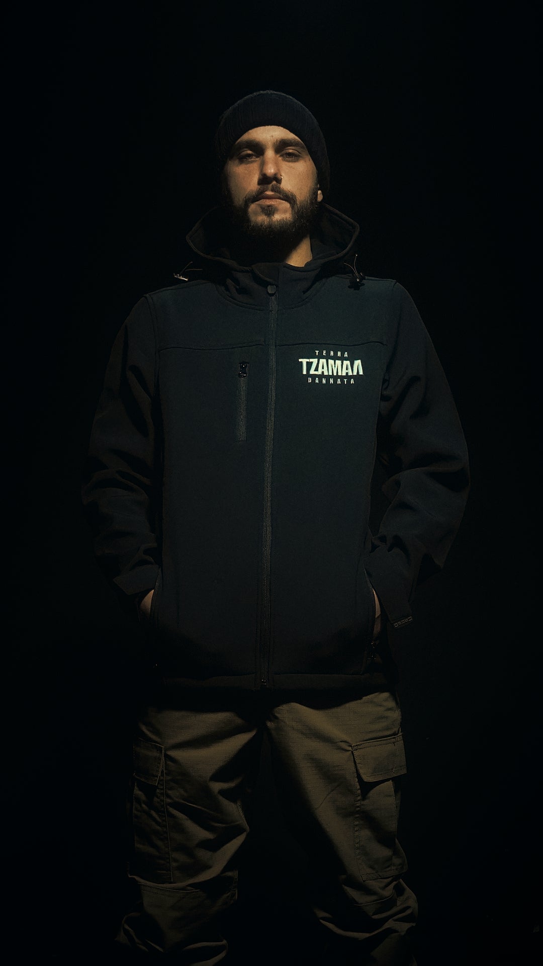 Softshell black jacket "TERRA DANNATA"