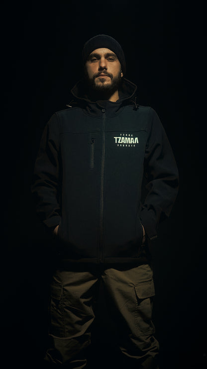 Softshell black jacket "TERRA DANNATA"