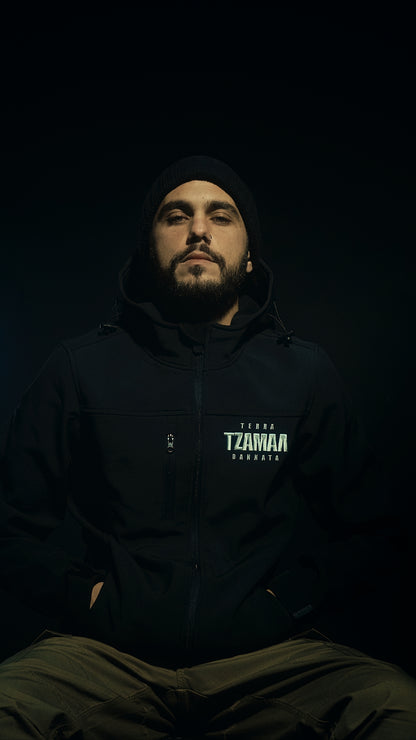 Softshell black jacket "TERRA DANNATA"